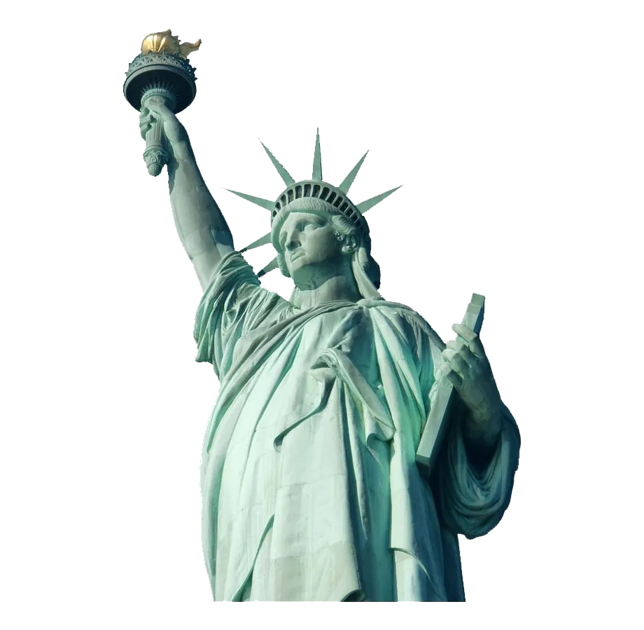 Statue of Liberty historical document overlay, aged paper background png